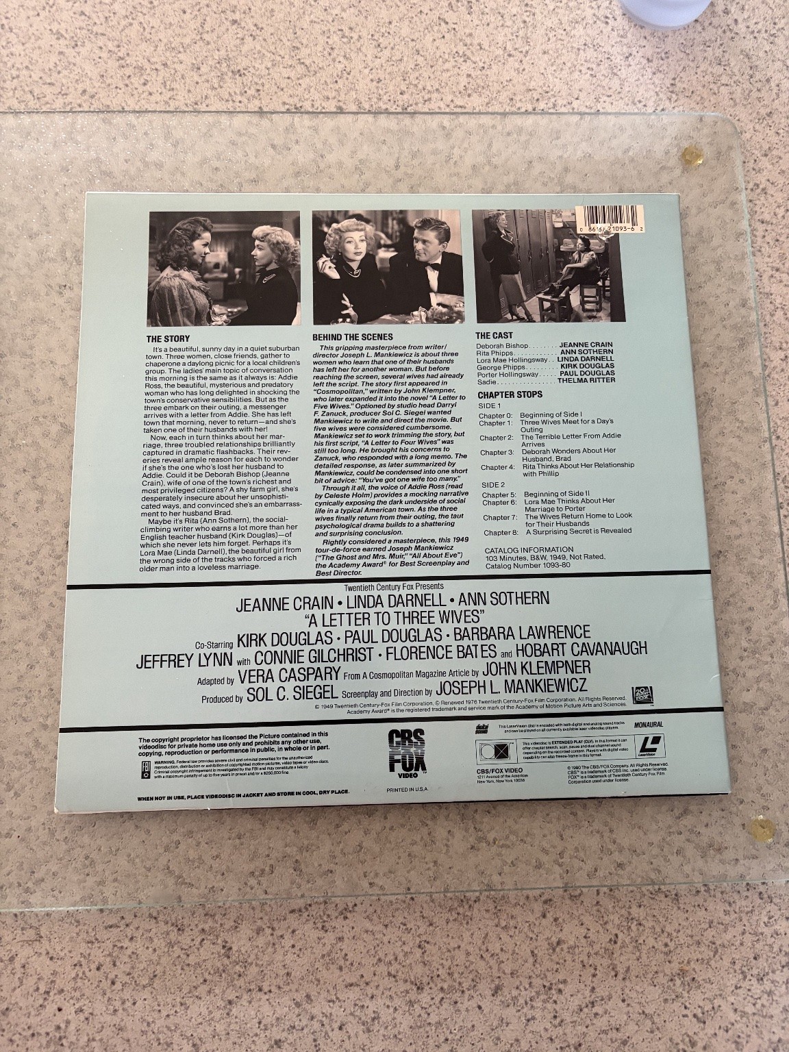 A Letter to Three Wives LaserDisc 1949 Drama Joseph L. Mankiewicz CBS FOX