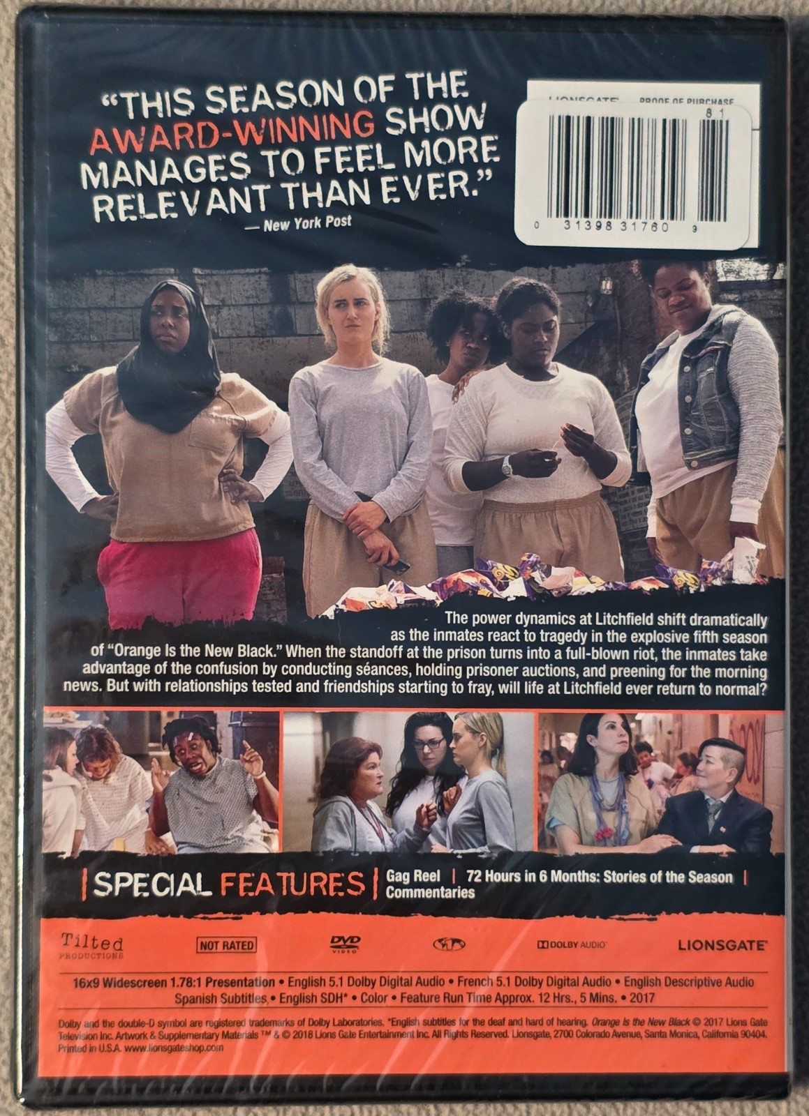 Orange is the New Black Season Five, a 4 DVD Set Region 1 US, Natasha Lyonne