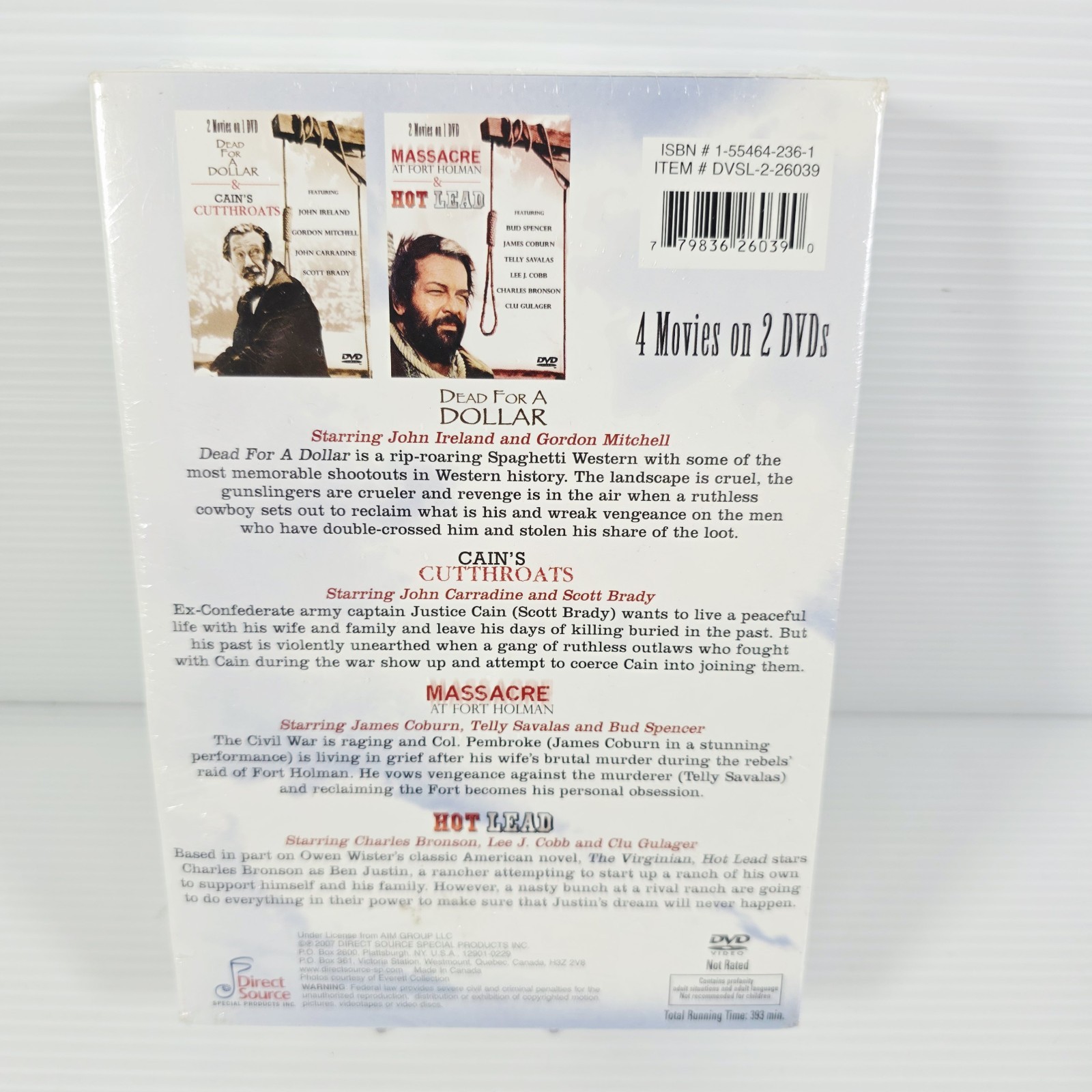 Western Justice 4 Movies on 2 DVDs (DVD, varies, 2-disc) New Sealed