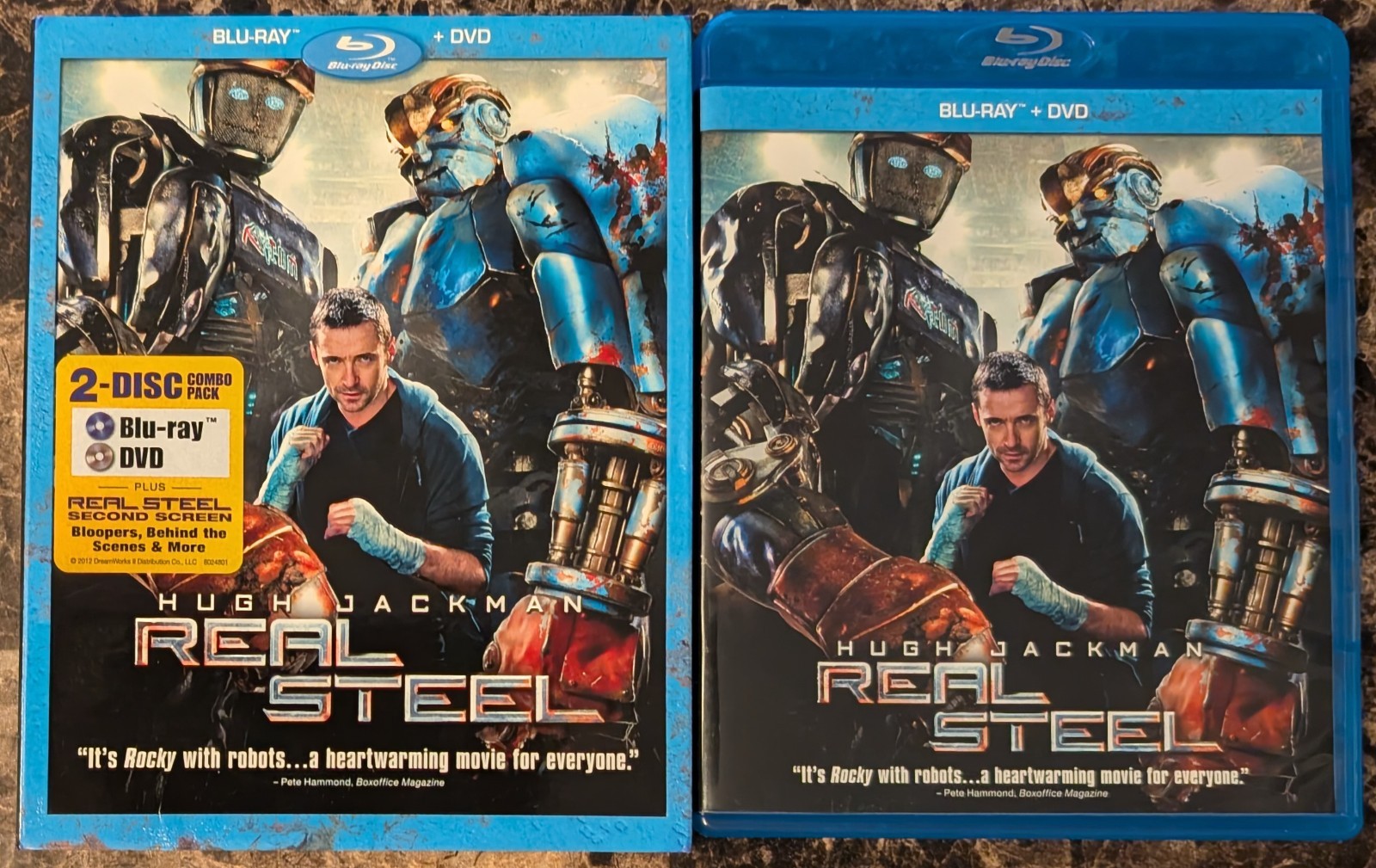 Real Steel (Blu-ray + DVD, 2011, 2-Disc Set w Embossed Slipcover) Hugh Jackman