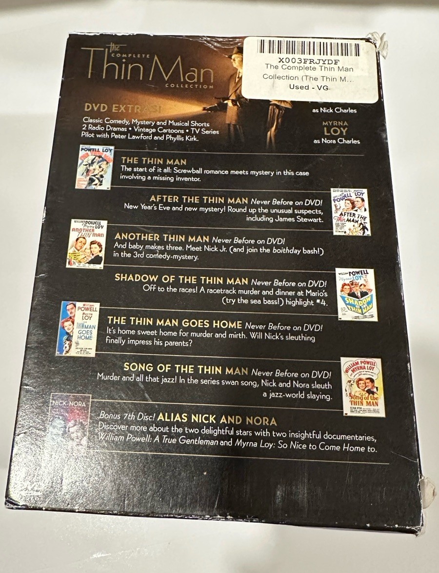 The Complete Thin Man Collection (DVD, 2005, 7-Disc Set) All Discs