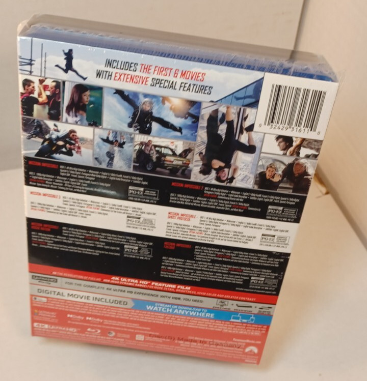 Mission Impossible 6 Movie Set (4K+Blu-ray) Slipcover-Box Shipping with Tracking