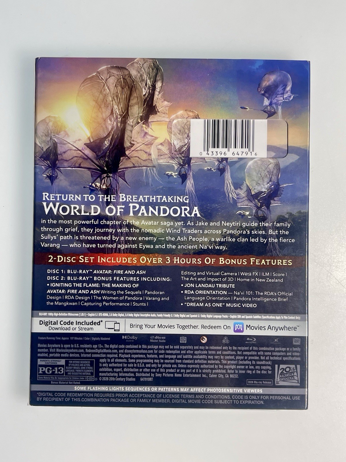 Avatar: Fire And Ash Blu-ray + Digital