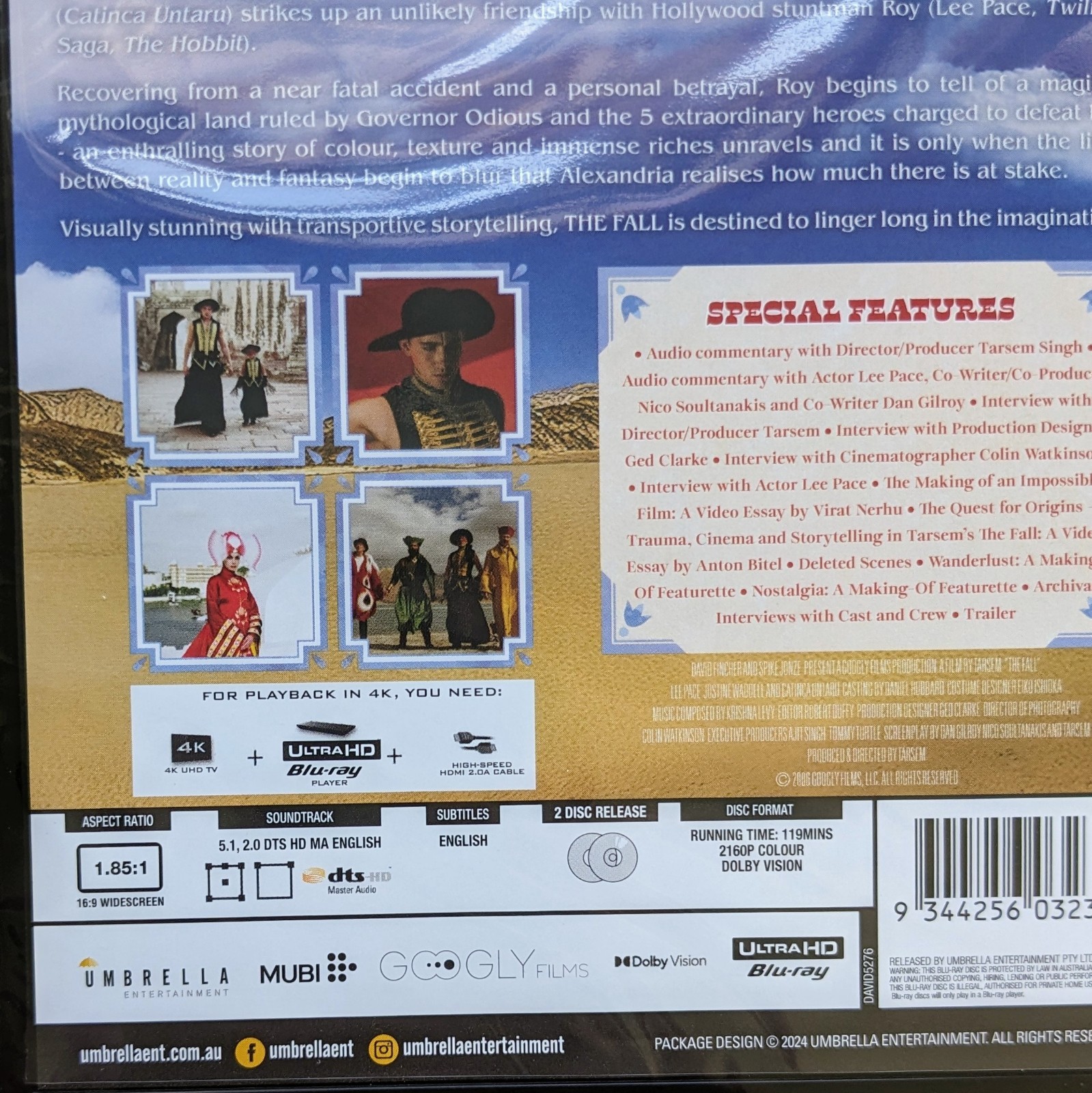 THE FALL (2006) – Umbrella 4K UHD + Region Free Blu-ray w/ Slip – Tarsem Singh!