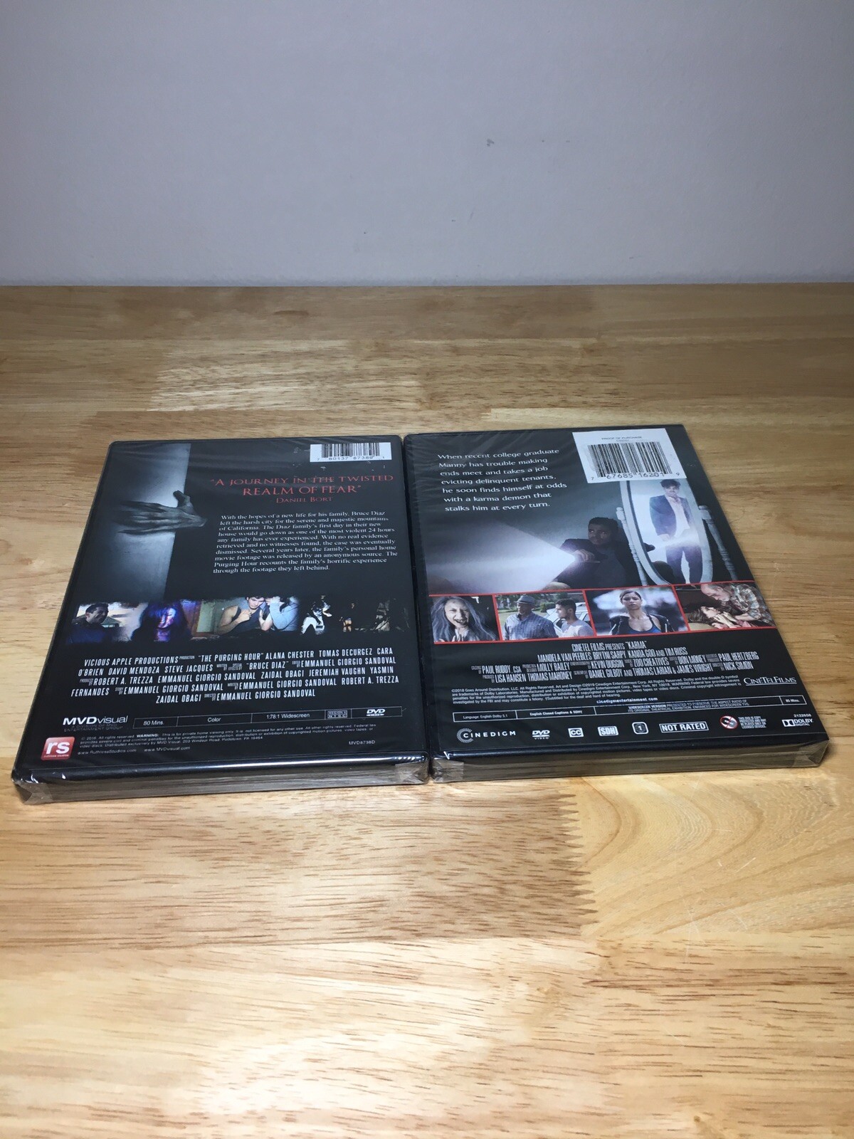 Lot of Two Brand New Sealed Horror DVDs The Purging Hour & Karma Films Movies!