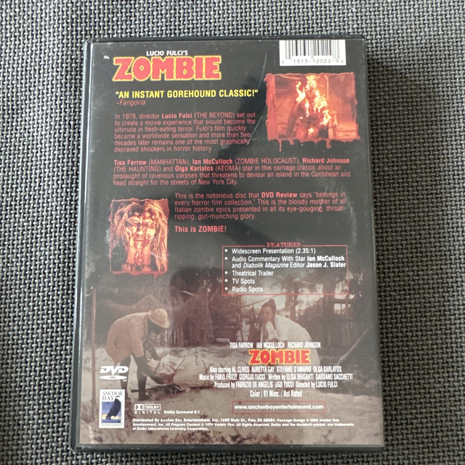 3 Cult DVD Lot: Lucio Fulci’s Zombie, Suspiria , And Innocent Blood (Pre Owned)