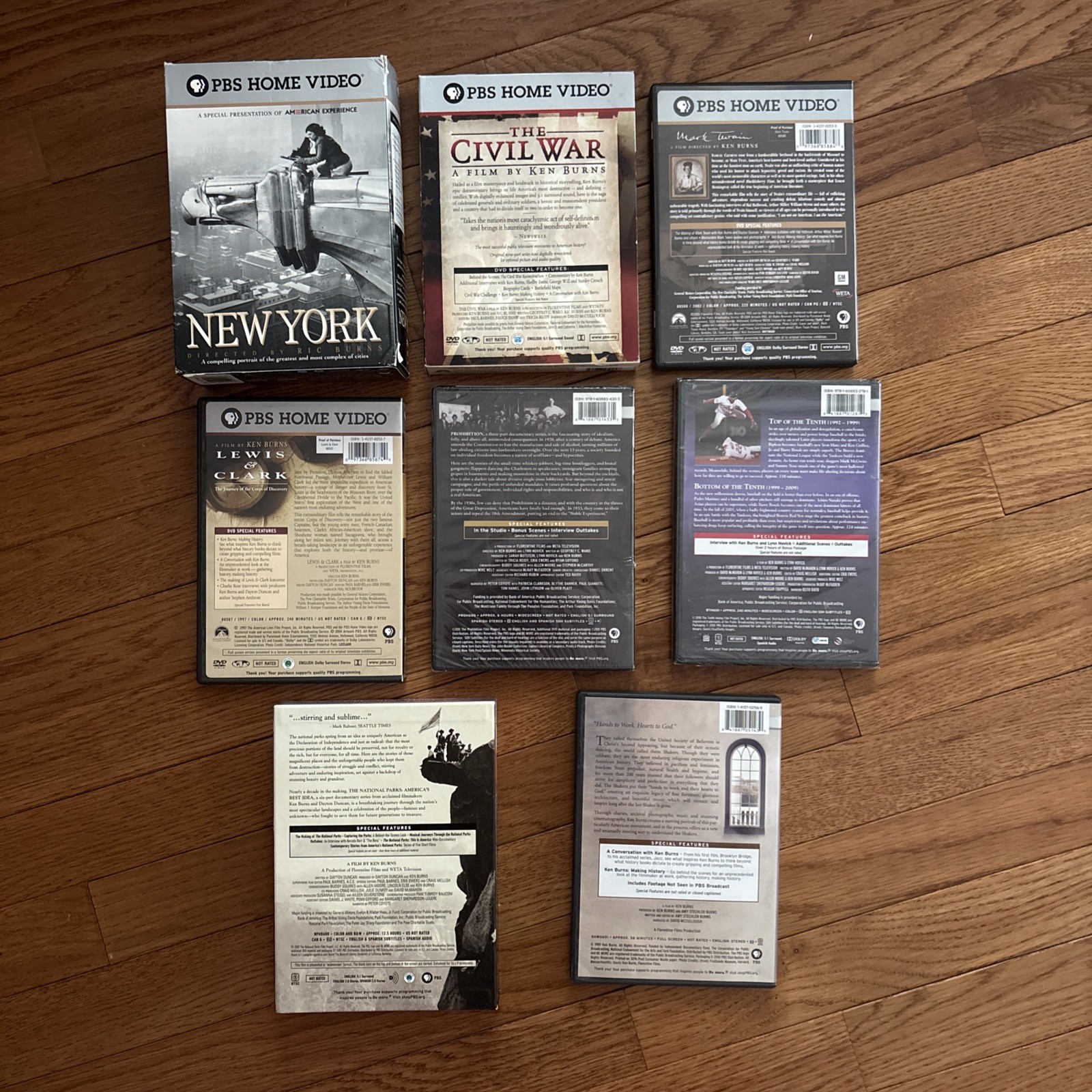 Lot of 8 Ken Burns DVD ( DVD, 28 DVD total )