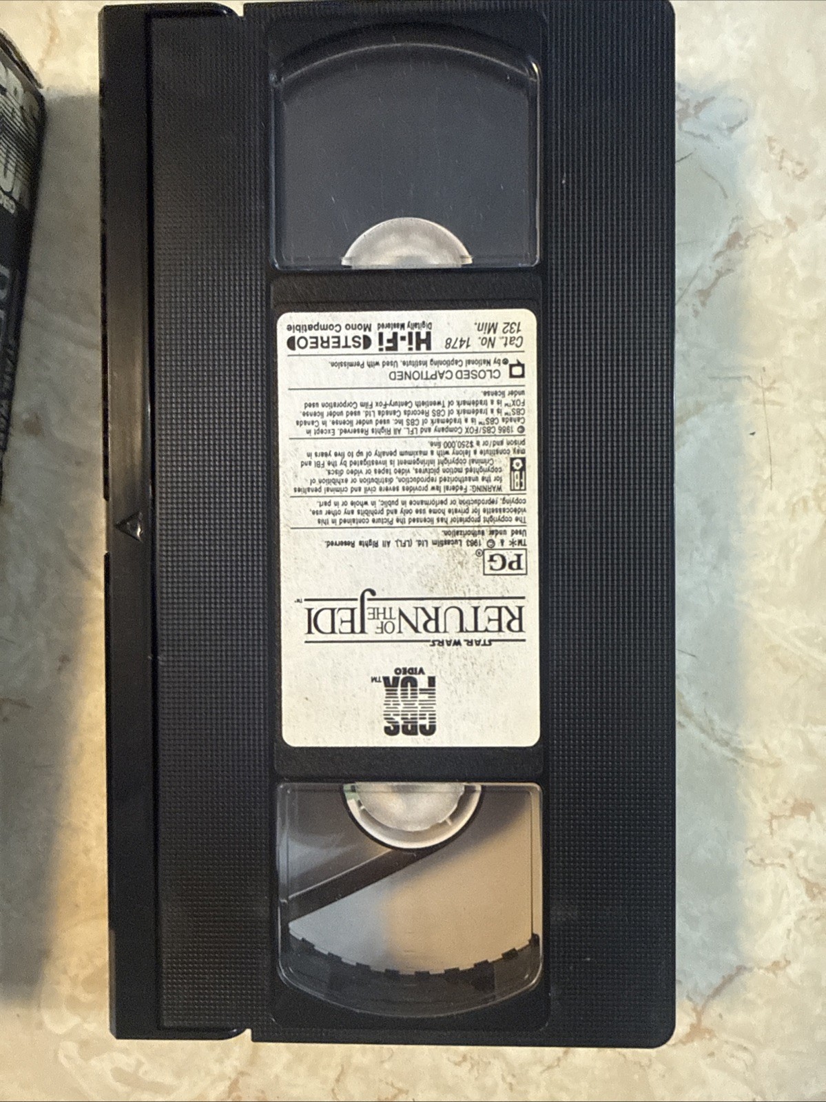 Return of the Jedi (VHS, 1986) | CBS/Fox Hi-Fi Stereo | Star Wars