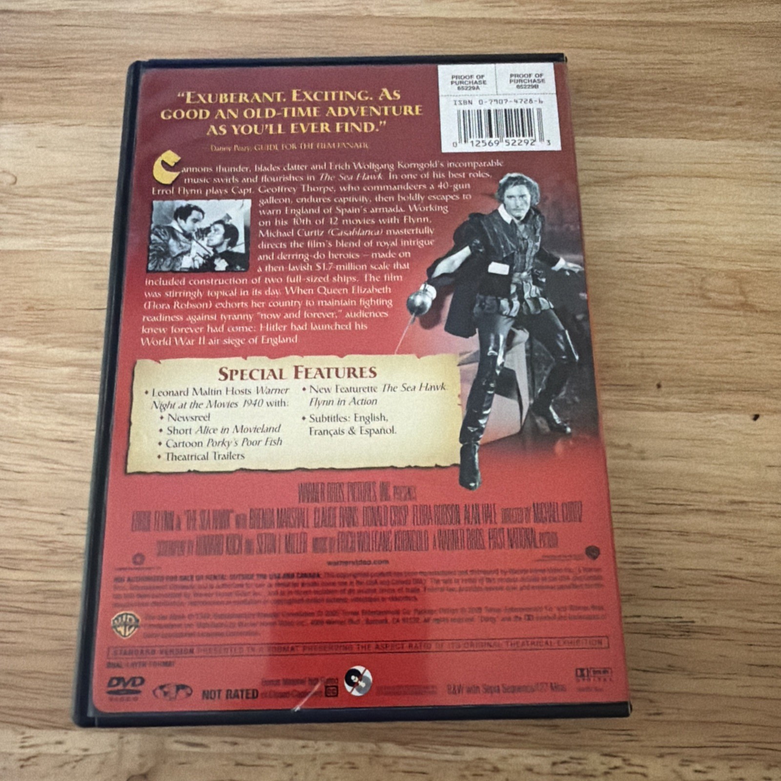 The Sea Hawk (DVD, 1940) Classic Errol Flynn Michael Curtiz – Authentic US