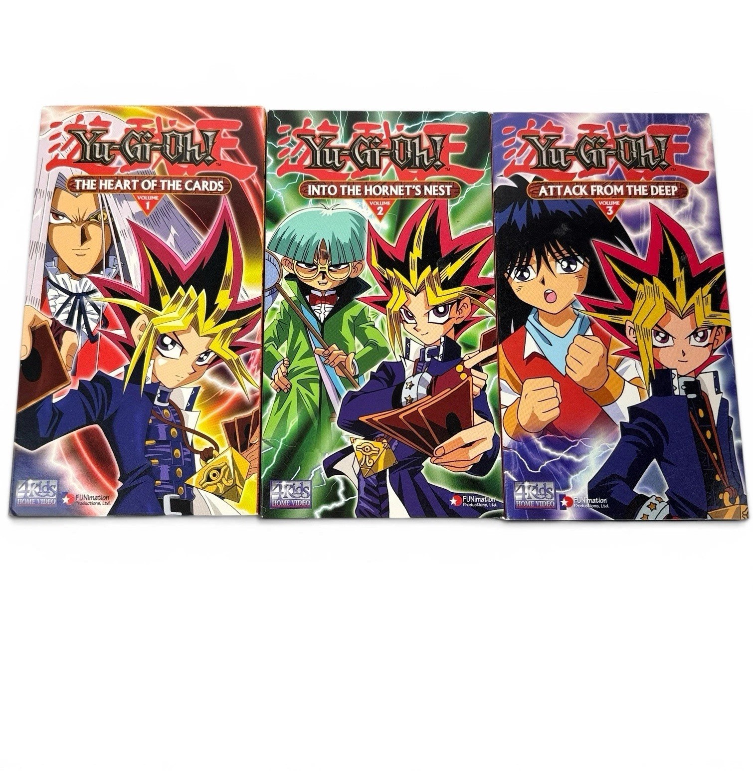 VHS Tapes Lot – Yu-Gi-Oh! Volumes 1, 2, 3