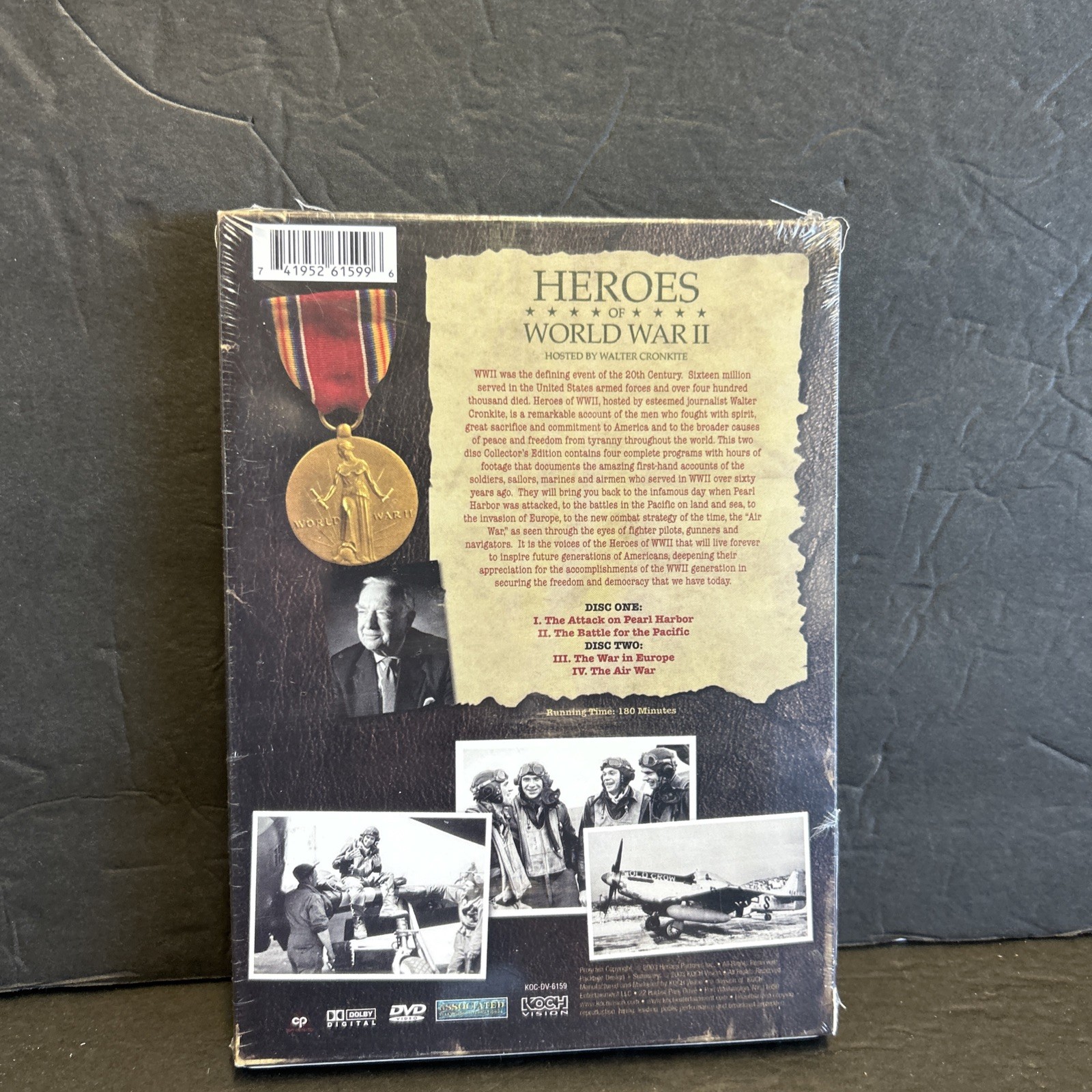 Heroes Of World War II(DVD)(2-Disk Set)New Sealed Walter Cronkite Host