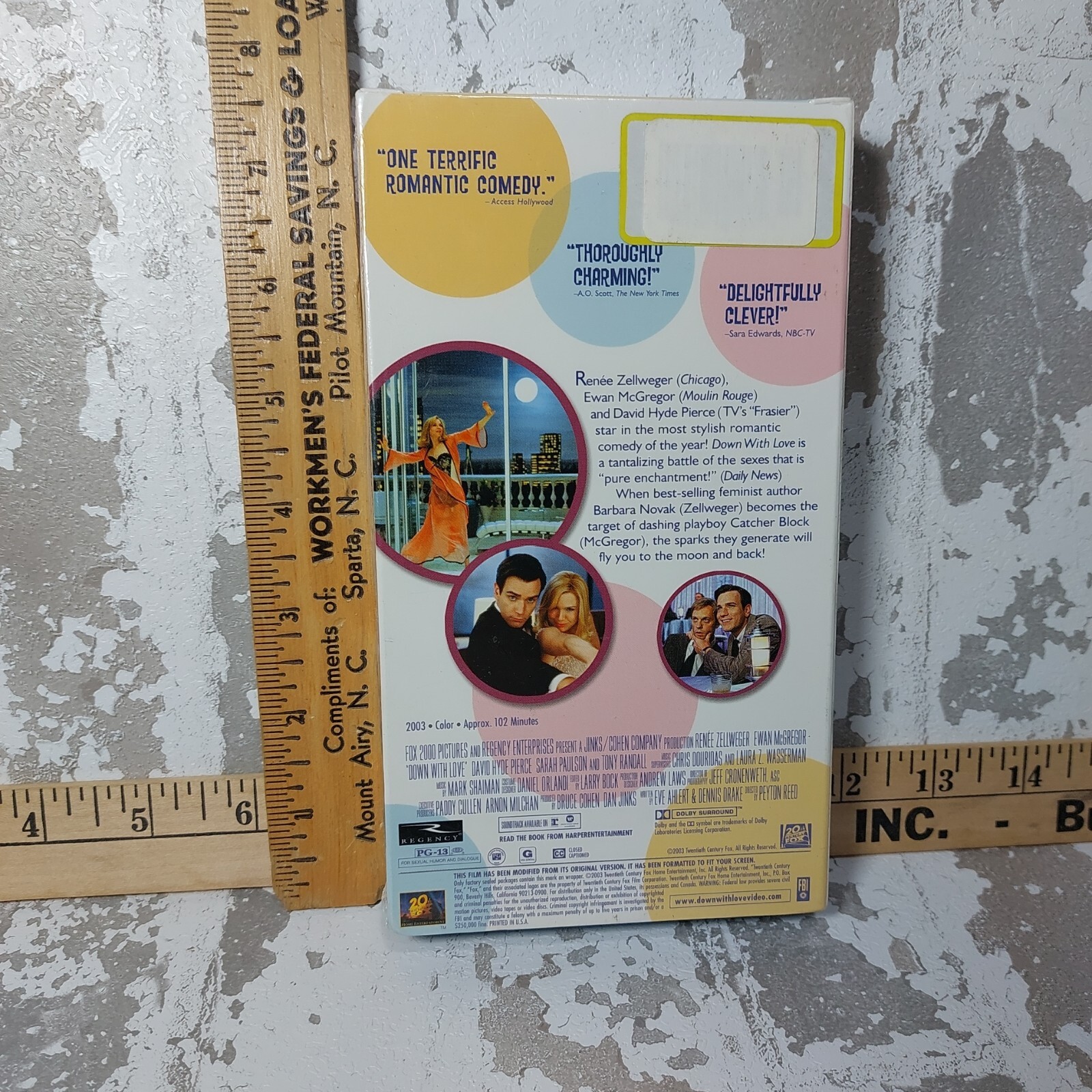 Down With Love VHS 2003 Blue Tape!!! Renee Zellweger Ewan McGregor Sealed