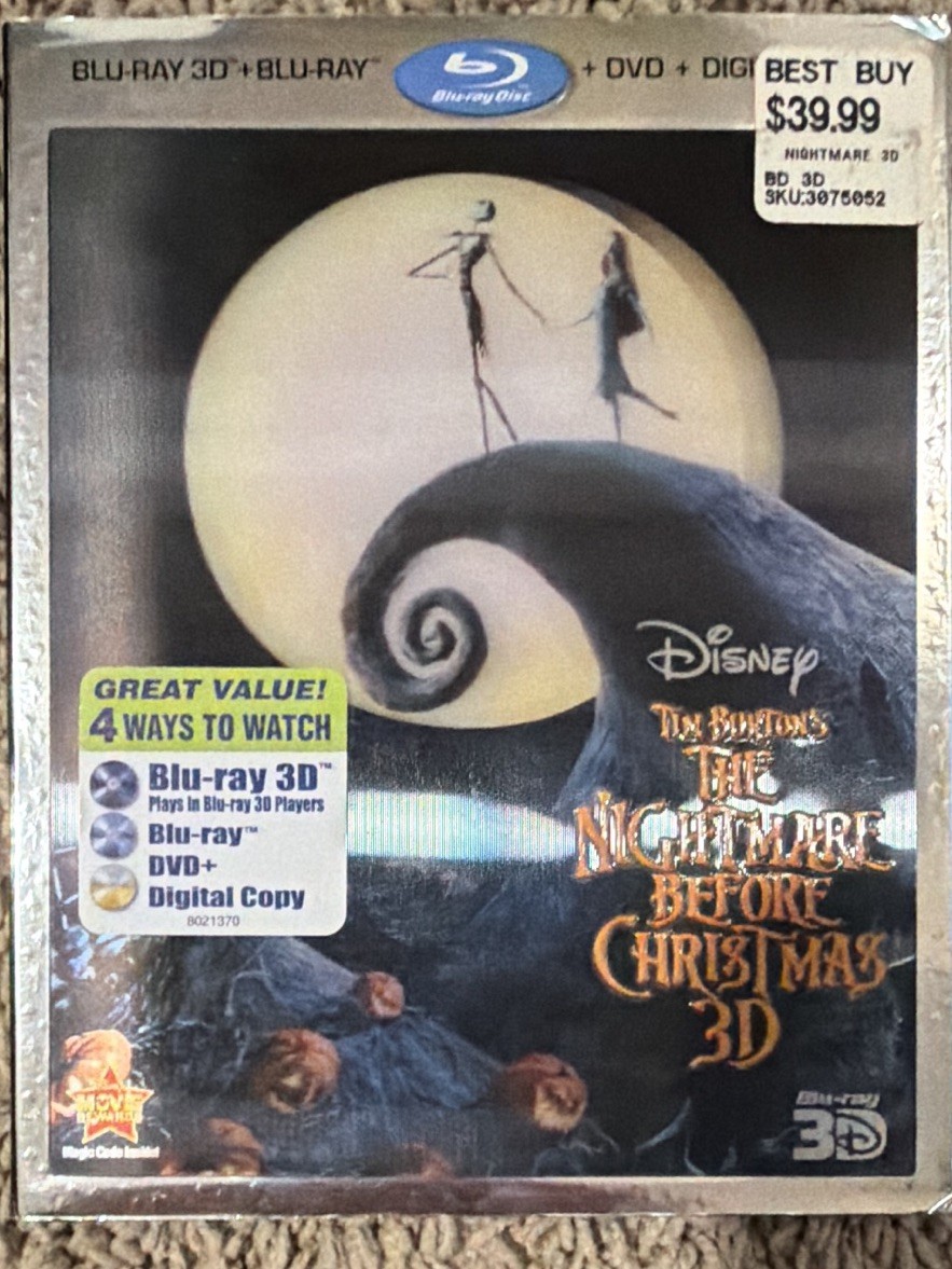 Disney Nightmare Before Christmas 3D Blu-ray 3D+Blu-ray+DVD Widescreen