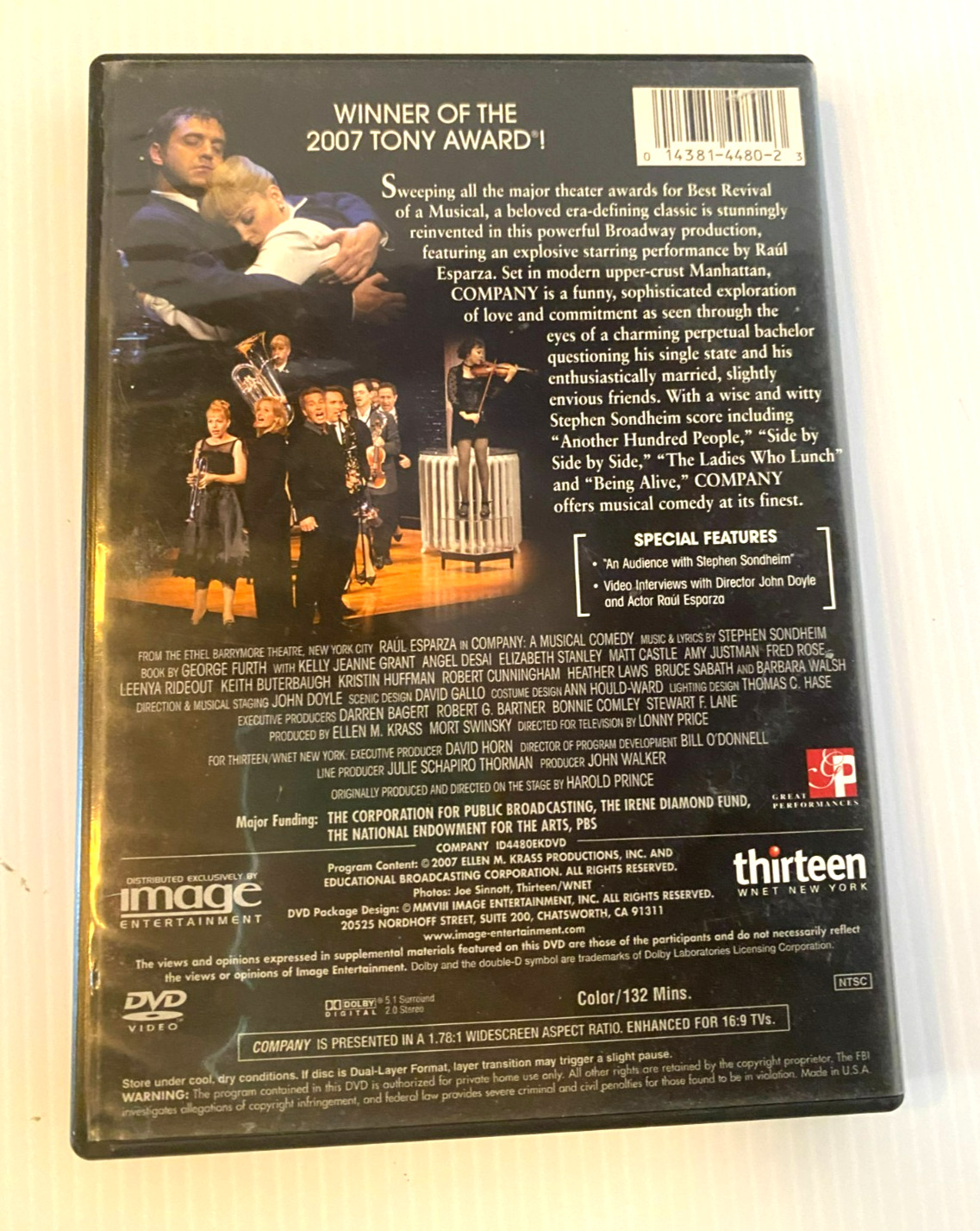 Company A Musical Comedy DVD 2007 Raul Esparza Stephen Sondheim Broadway OOP