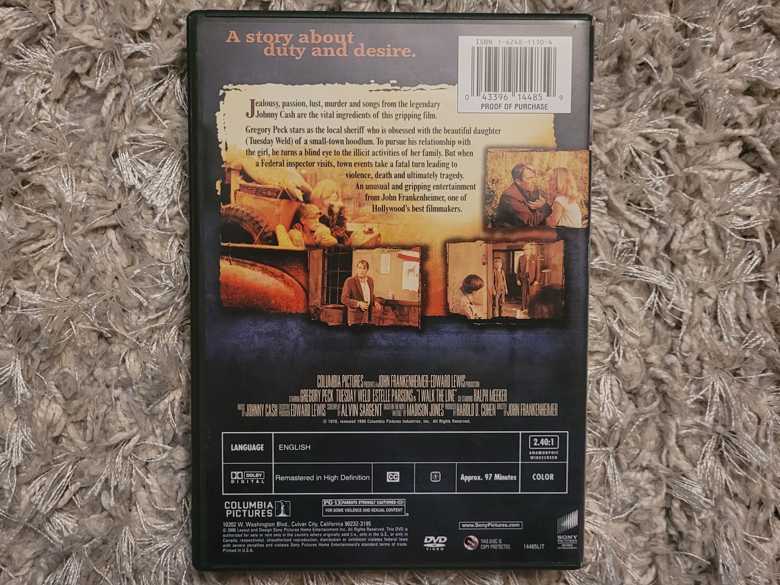 I Walk The Line (DVD, 1970) Gregory Peck, Tuesday Weld