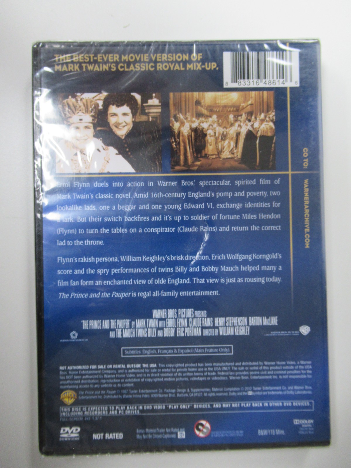 Sealed The Prince and the Pauper (DVD 1937) Errol Flynn