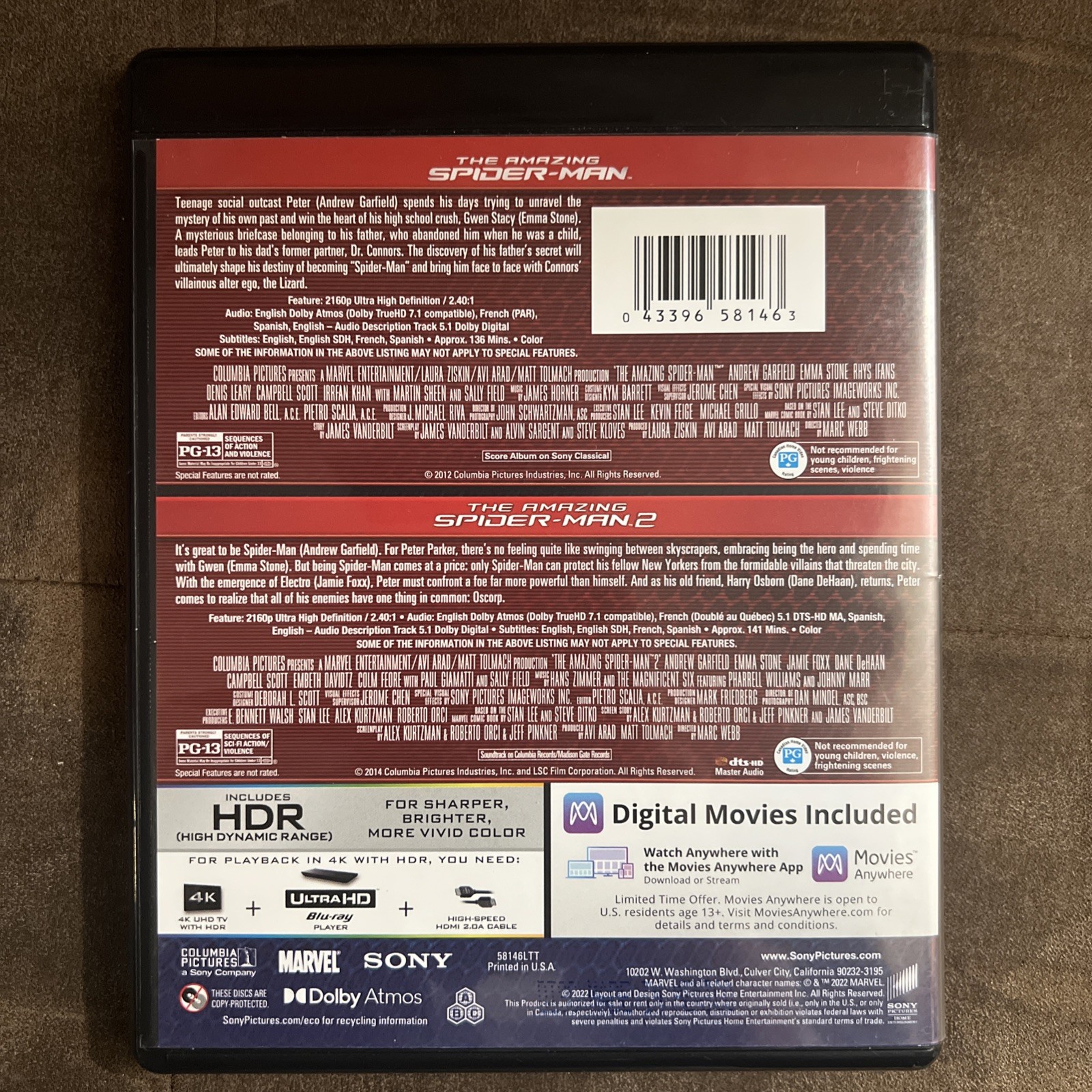 New The Amazing Spider-Man 1 & 2 Collection (4K + Digital) andrew garfield