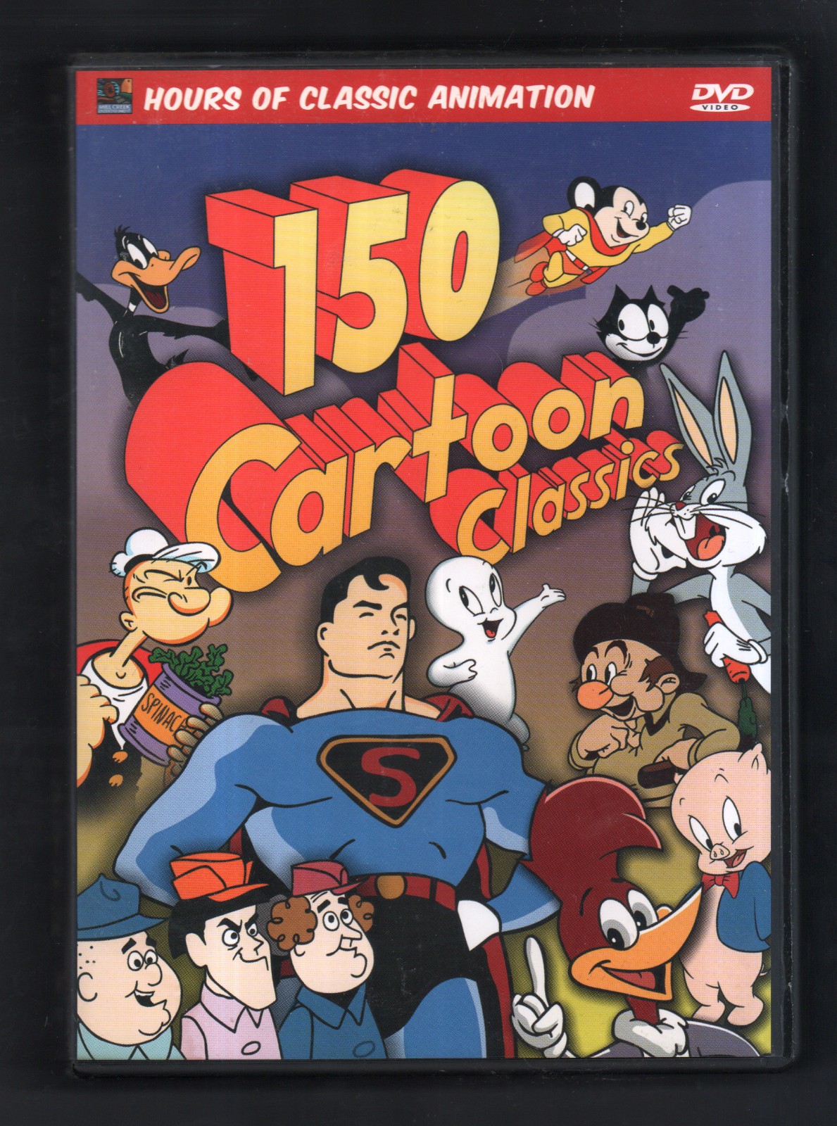 DVD Movie : 150 Cartoon Clasics Superman Casper Popeye Mighty Mouse NrMt/Mt