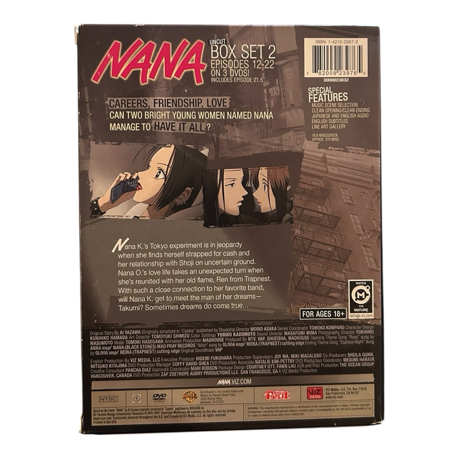 NANA Uncut Box Set 2 Episodes 12-22 Anime DVD VIZ Media