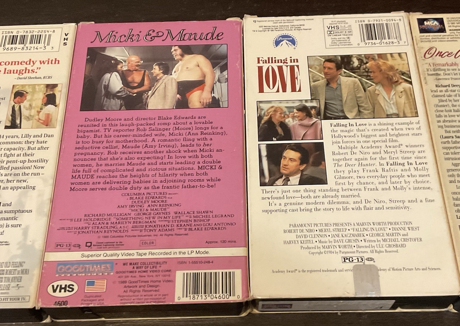 Romantic Drama VHS Lot Of 5: Fried Green Tomatoes, Nicki & Maude, Once Around,…