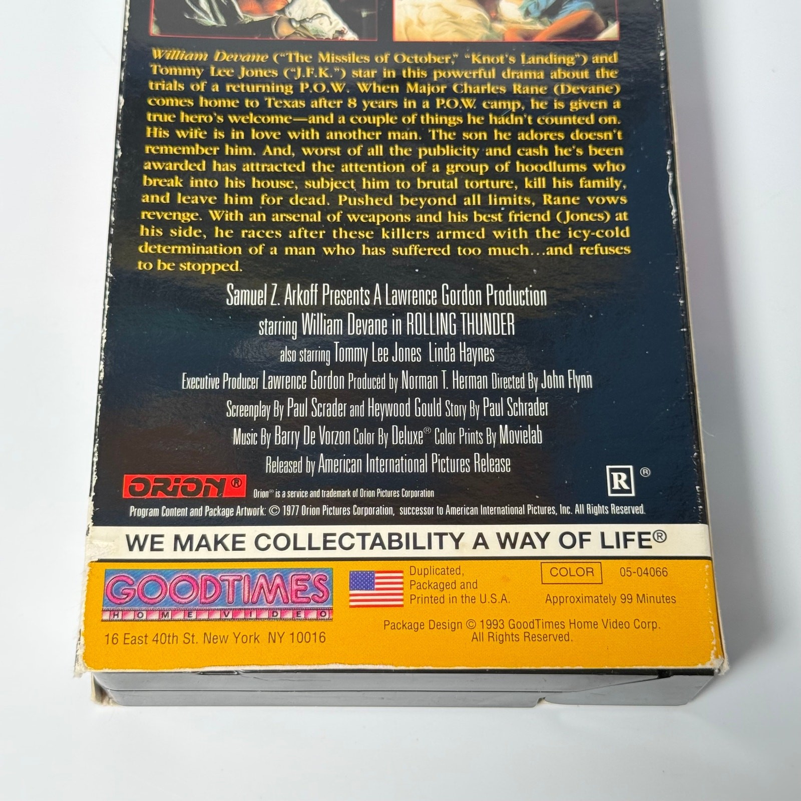 Rolling Thunder VHS 1993 GoodTimes William Devane Tommy Lee Jones HTF