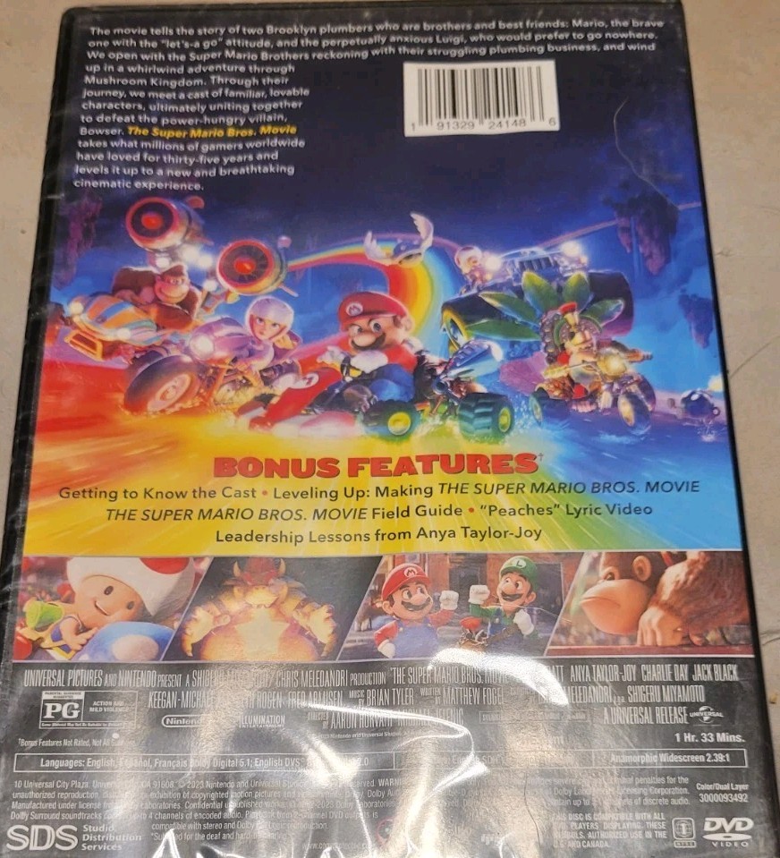 The Super Mario Bros. Movie DVD Power Up Edition Chris Pratt NEW (read)