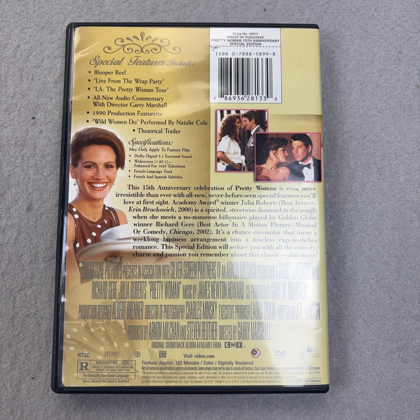 Pretty Women DVD 15th Anniversary Edition 2005 Richard Gere Julia Roberts