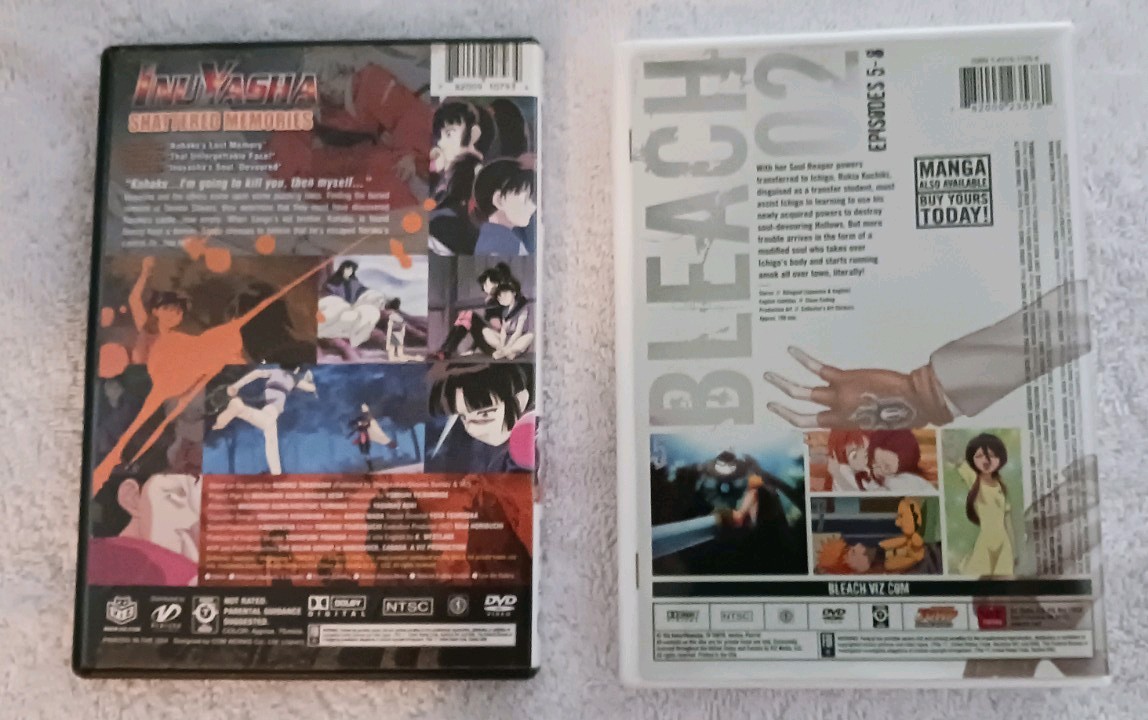 Shonen Jump Bleach 02 and Inu Yasha shattered memories-(2) DVD’s VG Anime