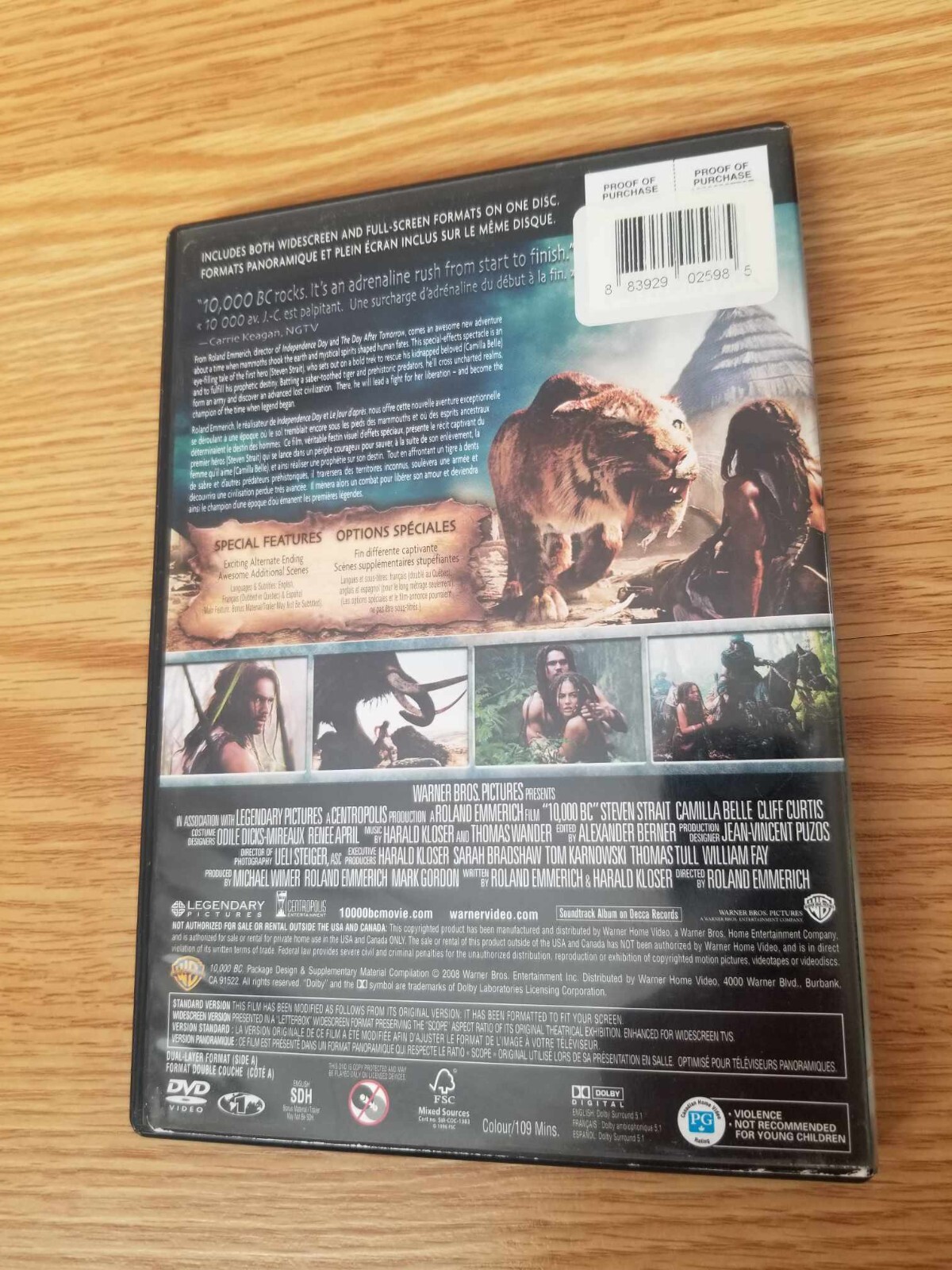 10,000 BC (DVD, 2008, Canadian, Widescreen)