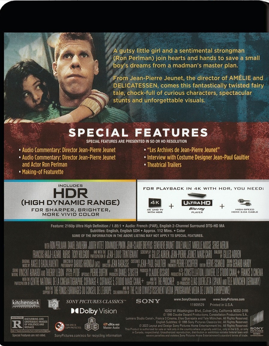 THE CITY OF LOST CHILDREN w/Slip Cover (4K UHD, 1995 Region Free) New* See Notes
