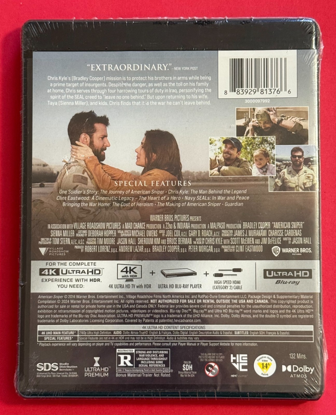 American Sniper 4K UHD Blu-ray New/Sealed