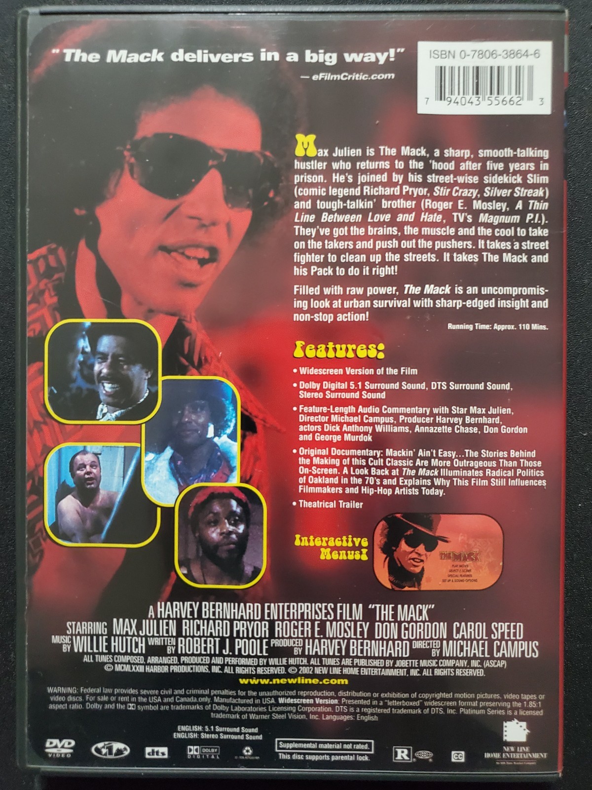The Mack DVD w/ Insert Max Julien, Richard Pryor, Roger Mosley 1973 Region 1 OOP