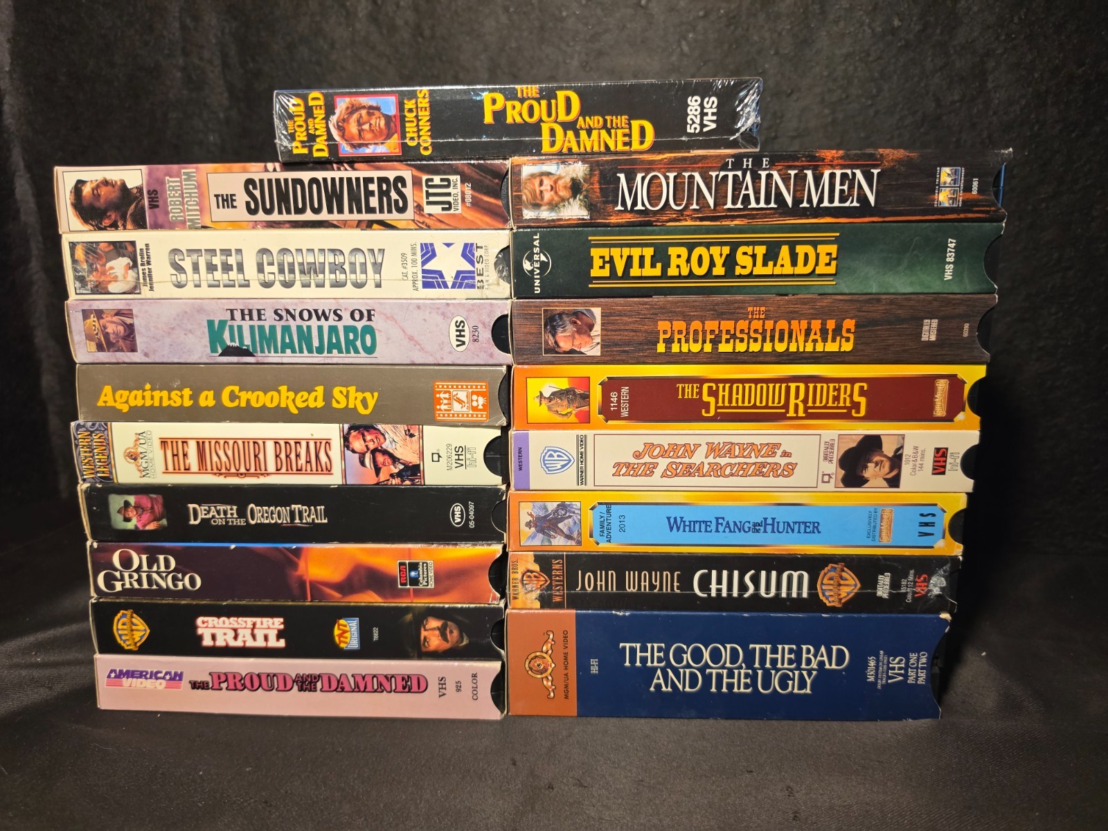 LOT OF 18 Western VHS Tapes – 1 Double Tape Set – 1 Sealed – Various Titles