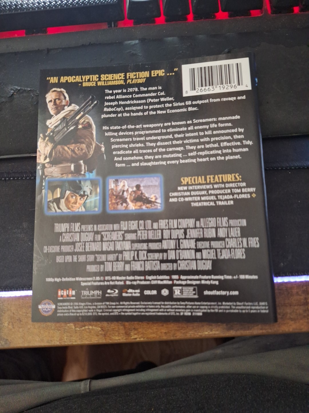 Screamers (Blu-ray, 1995) Artwork Cover only no Disc