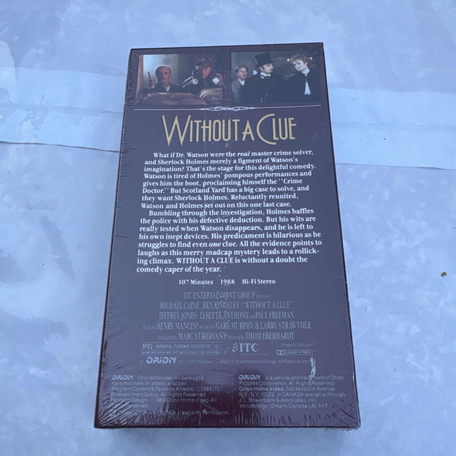 WITHOUT A CLUE (vhs) Michael Caine, Ben Kingsley, Jeffrey Jones. VG Cond. Rare