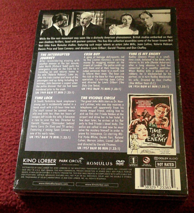 British Noir II NEW SEALED DVD Cosh Boy, Time Lock, Vicious Circle + 2 more