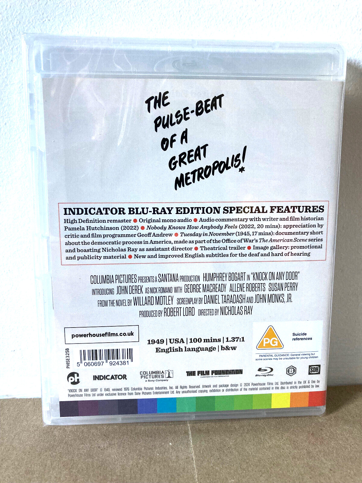 KNOCK ON ANY DOOR (Non-USA REGION B Blu-Ray) Indicator Bogart, Remaster PLS READ