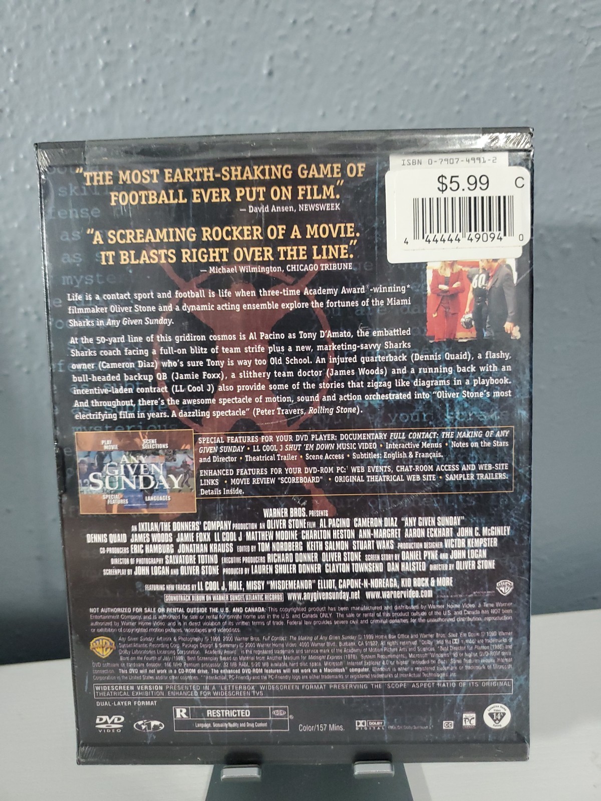 Any Given Sunday (DVD, 1999, Special Edition Director’s Cut) Snapcase Sealed New