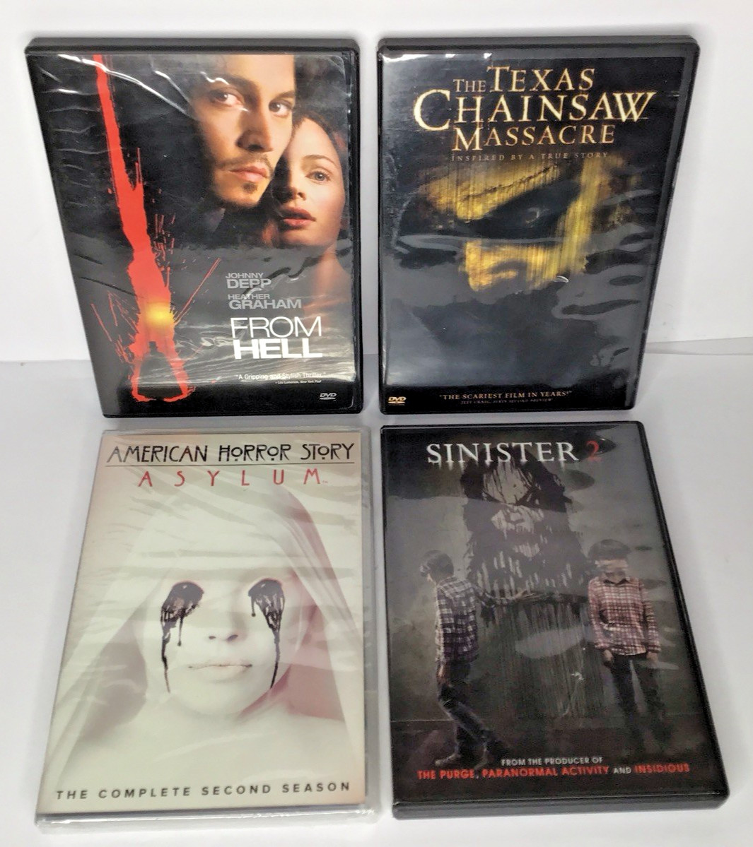 Horror Movies DVD Lot of 4 From Hell/Texas Chainsaw Massacre/Asylum/Sinister 2