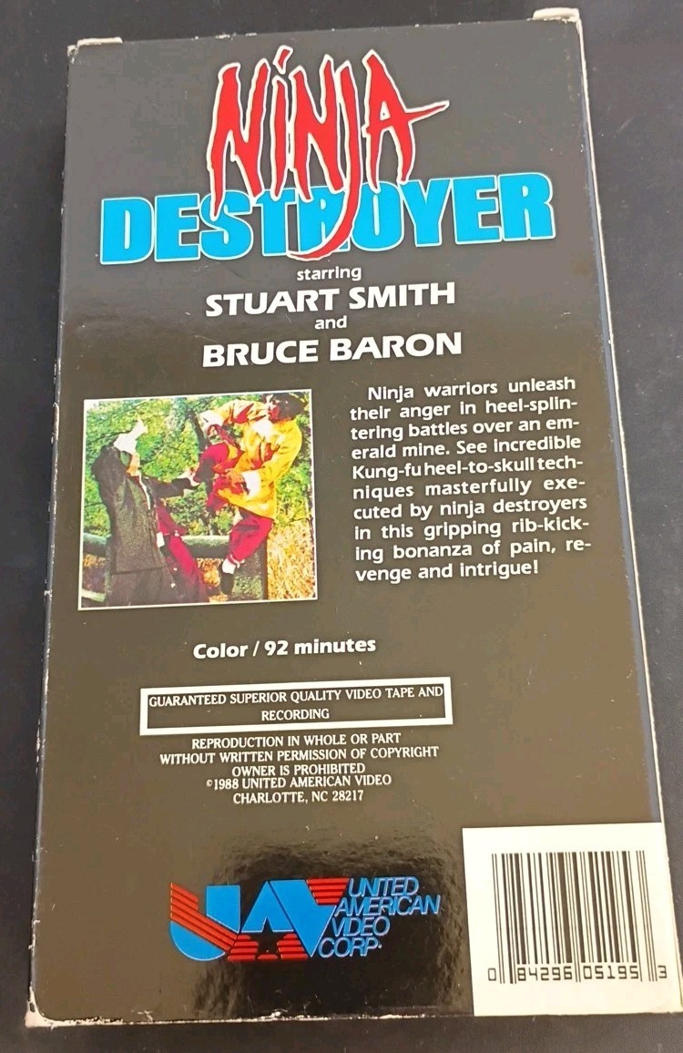 Ninja Destroyer VHS VCR VideoTape: Stuart Smith 92 Minutes Vintage Martial Arts