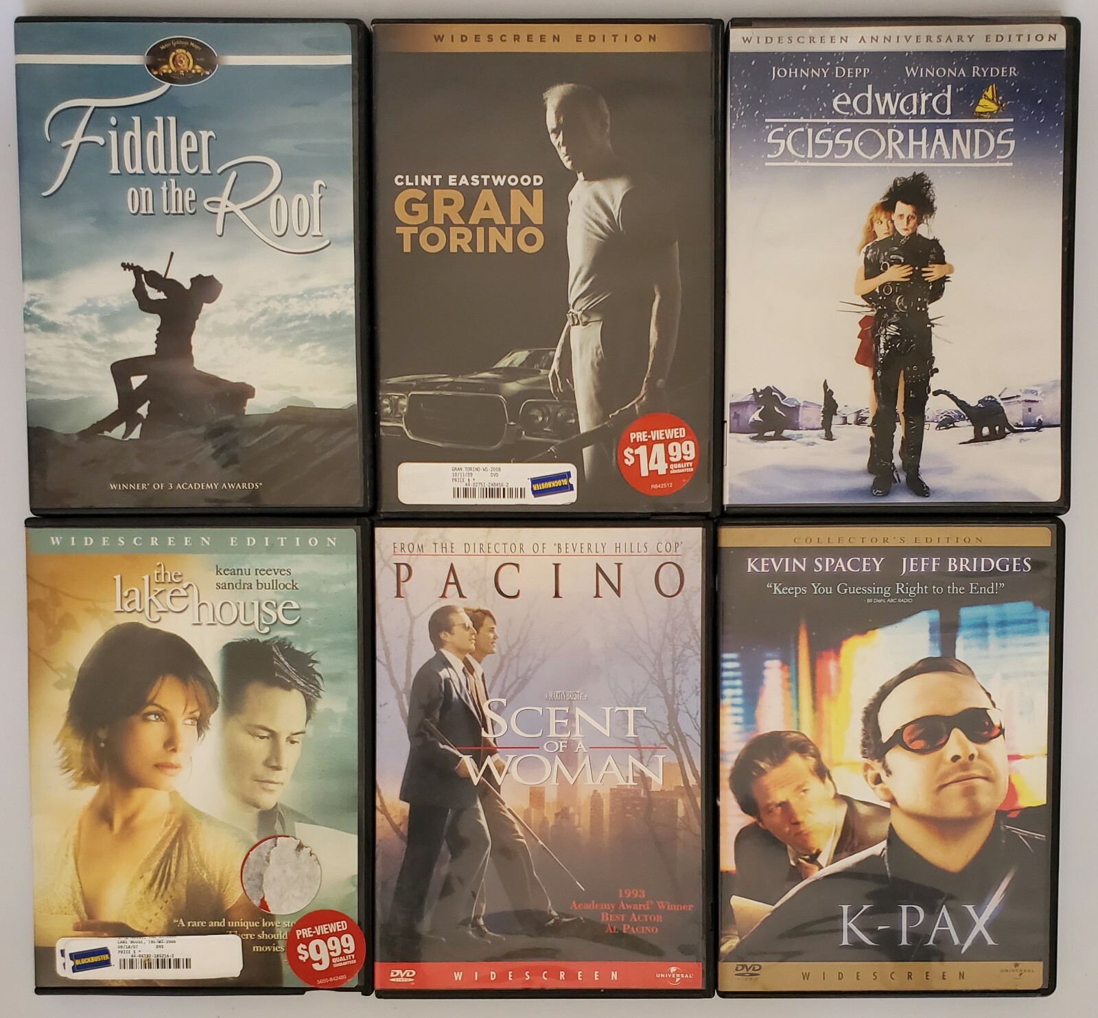 Lot of 14 DVD Movies MixGenres Grab Torino The Lake House Edward Scissor Hands +