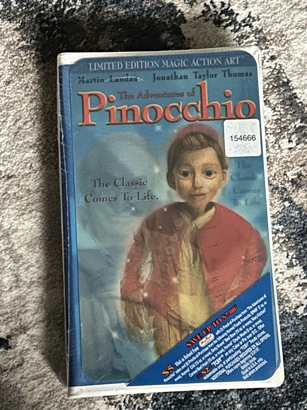 The Adventures Of Pinocchio (VHS, Clamshell) Magic Action Art Cover New Sealed