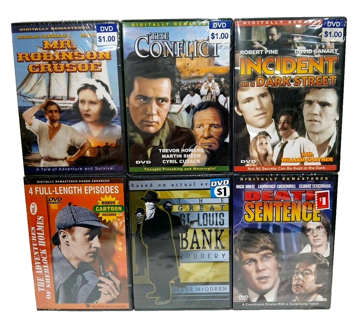 Mystery DVD Lot of 6 Sherlock Holmes McQueen Drama Classics Slim Case NEW SEALED