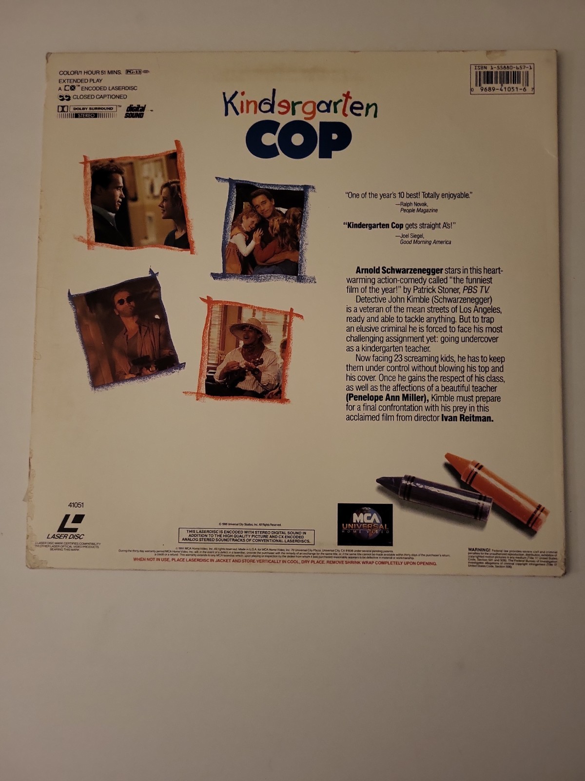 Kindergarten Cop Laserdisc Arnold Schwarzenegger Ivan Reitman