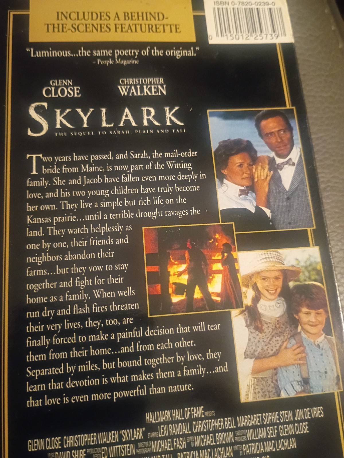 Hallmark Hall Of Fame SKYLARK Glen Close Christopher Walken 1993 VHS