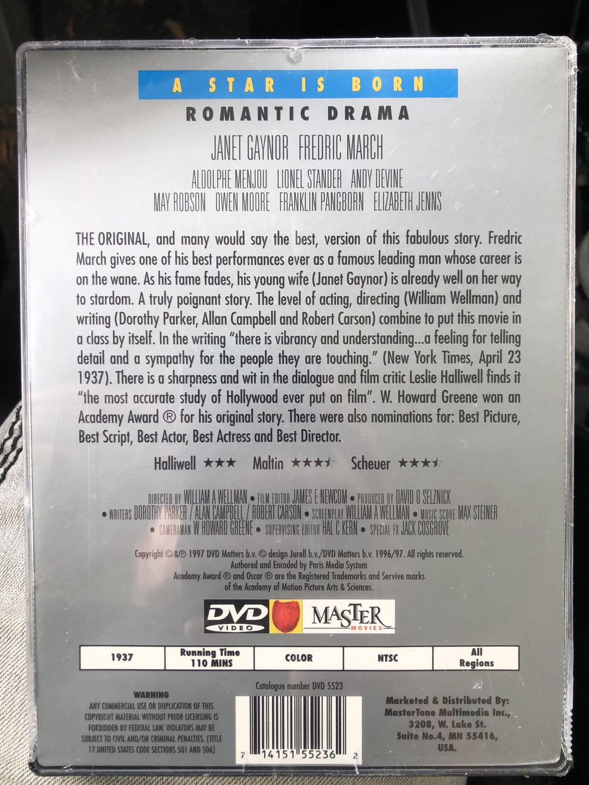 A Star Is Born (DVD,2000,from1937,SSCE) New,In Color,Janet Gaynor,Same Day Ship