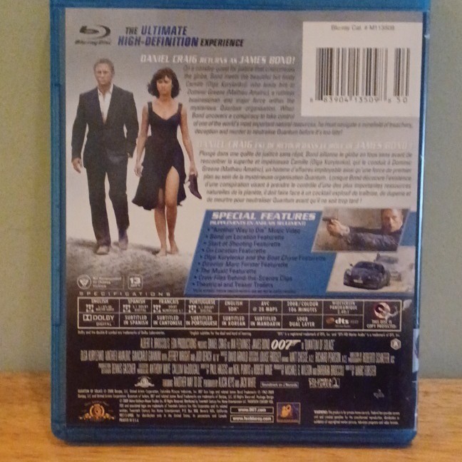 MGM Quantum of Solace Blu-ray PG-13 Daniel Craig 007 James Bond 2008