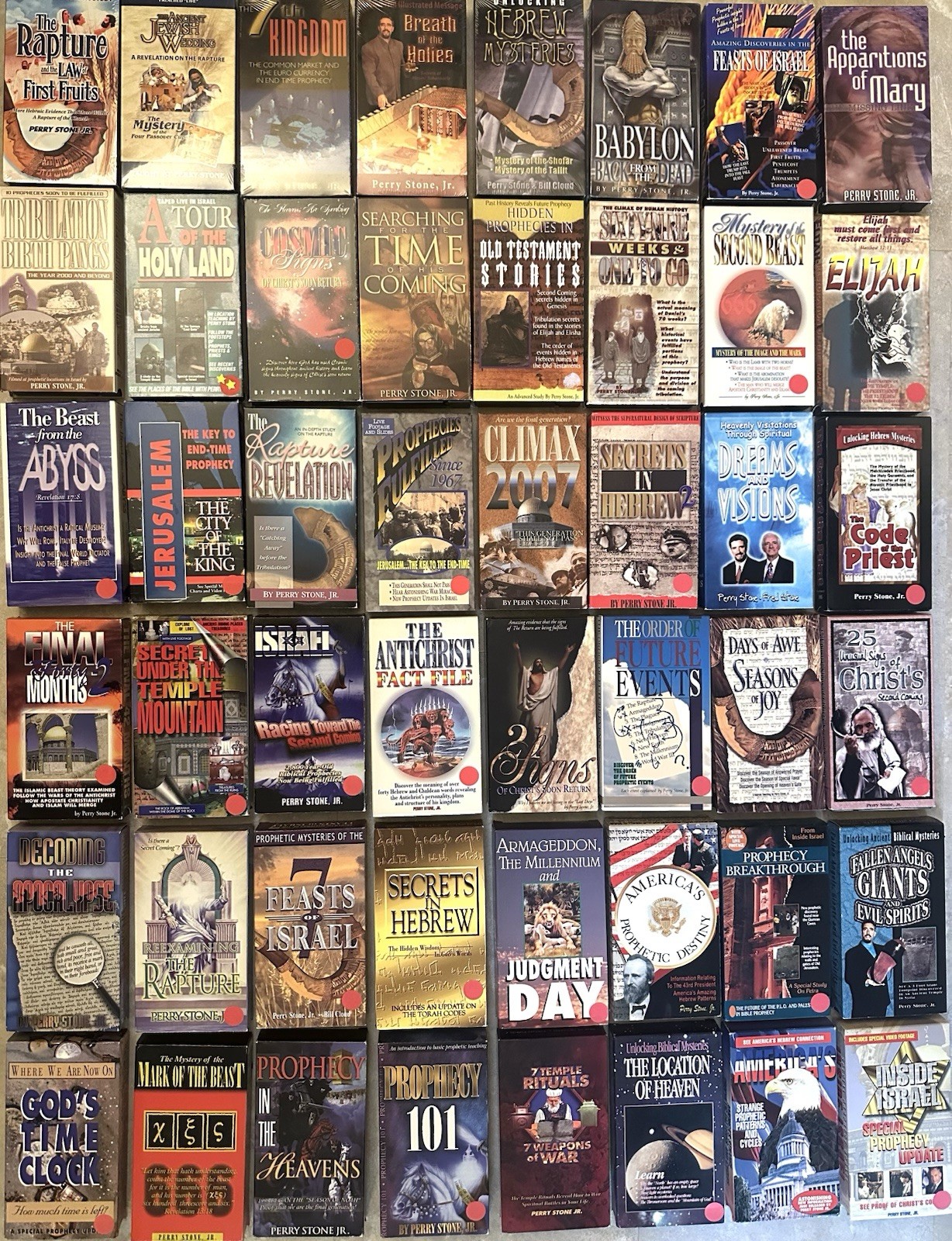 Lot Of 48 Perry Stone Jr VHS Tapes – Occult, End Times, Anti-Christ, Prophecy