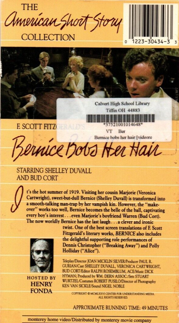 BERNICE BOBS HER HAIR VHS F Scott Fitzgerald Shelly Duvall Bud Cort Video Tape