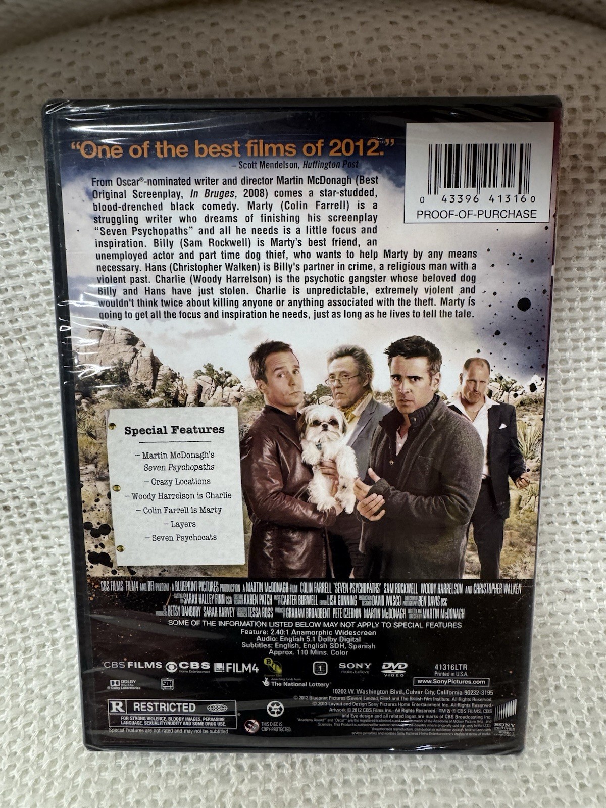 Seven Psychopaths DVD 2012 Christopher Walken Woody Harrelson Colin Farrell 7️⃣